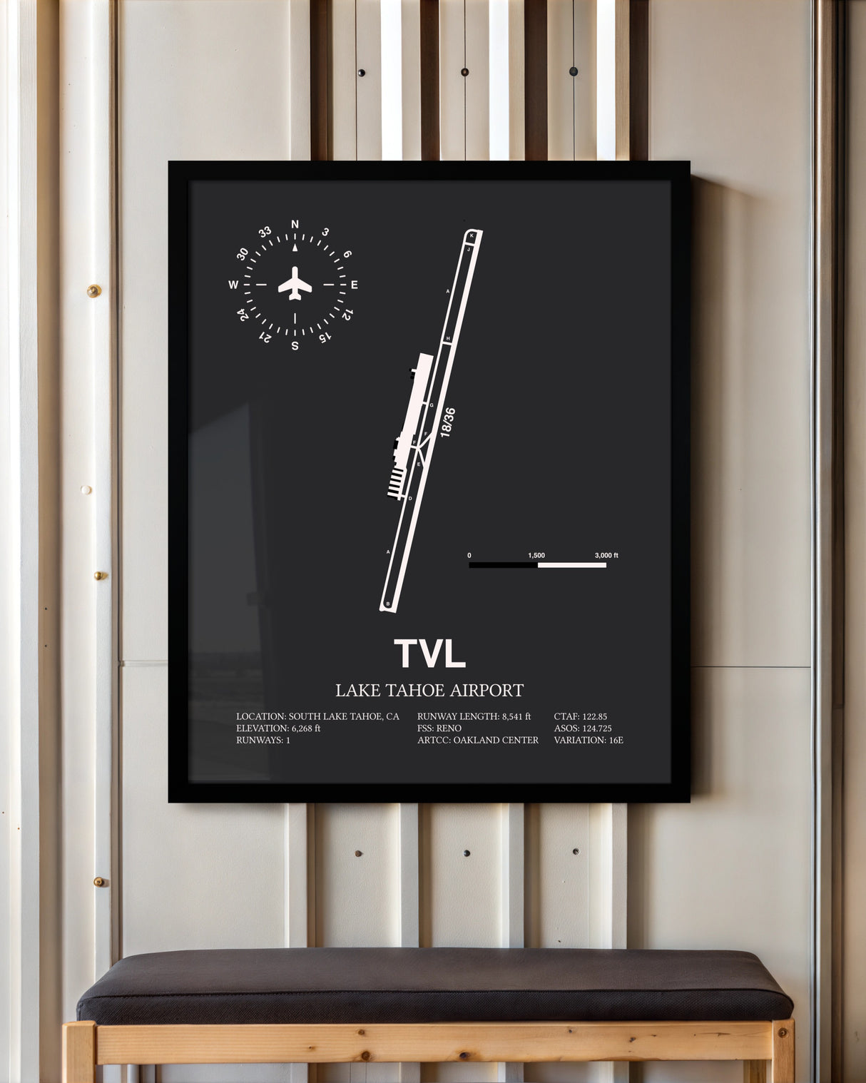 Frame color options for Lake Tahoe Airport Wall Art