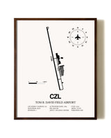 Tom B. David Field Airport aviation print in walnut frame