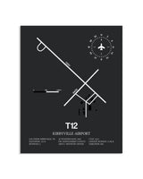 Gray Framed Kirbyville Airport layout wall art poster