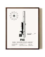 Perry-Houston County Airport aviation print in walnut frame