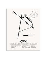 Gray Central Maine / Norridgewock Airport framed poster displayed in an airplane hangar