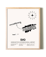 Sheremetyevo International Airport framed wall art in white frame
