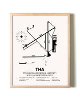 Tullahoma Regional Airport / William Northern Field framed wall art in white frame