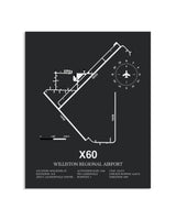 Gray Framed Williston Regional Airport layout wall art poster