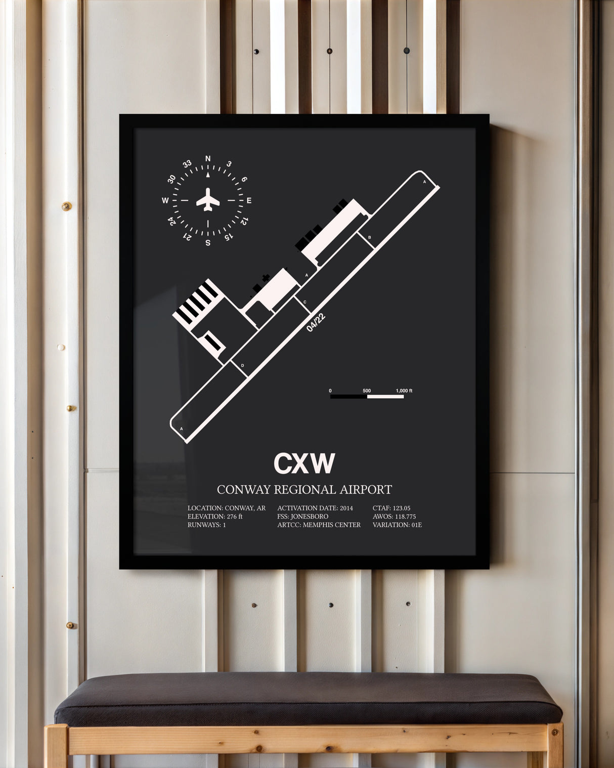 Frame color options for Conway Regional Airport Wall Art