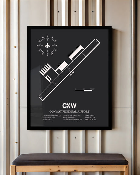 Frame color options for Conway Regional Airport Wall Art