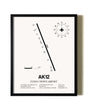 Framed Flying Crown Airport wall art poster in black frame