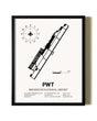 Framed Bremerton National Airport wall art poster in black frame