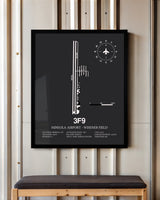 Frame color options for Mineola Airport - Wisener Field Wall Art