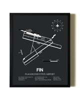 Unframed Flagler Executive Airport map print poster