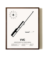 Aeropuerto La Vanguardia aviation print in walnut frame