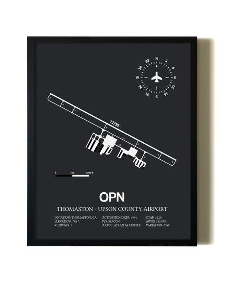 Unframed Thomaston-Upson County Airport map print poster