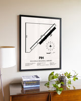 Pocatello Regional Airport aviation wall décor in black wood frame