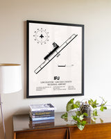Lincolnton-Lincoln County Regional Airport aviation wall décor in black wood frame