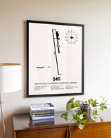 Smithville Crawford Municipal Airport aviation wall décor in black wood frame