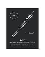 Gray Framed Dexter B. Florence Memorial Field Airport layout wall art poster