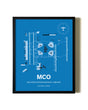Framed Orlando International Airport wall art poster in black frame
