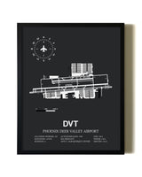 Unframed Phoenix Deer Valley Airport map print poster