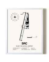 Searcy Regional Airport airport map poster in oak frame