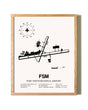 Fort Smith Regional Airport framed print in natural wood frame