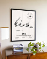 L. O. Simenstad Municipal Airport aviation wall décor in black wood frame