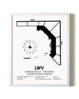 Lawrenceville-Vincennes International Airport airport map poster in oak frame