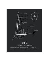 Gray Framed Cannon Creek Airpark layout wall art poster