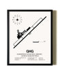 Framed Marshfield Municipal Airport-George Harlow Field wall art poster in black frame