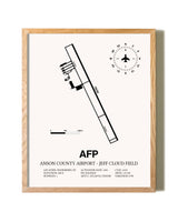 Anson County Airport - Jeff Cloud Field framed print in natural wood frame