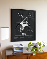 Gray Framed Whiting Field Naval Air Station North wall art poster in black frame