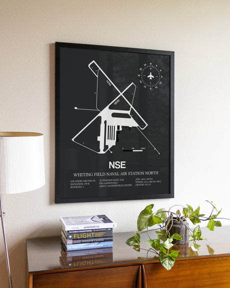 Gray Framed Whiting Field Naval Air Station North wall art poster in black frame