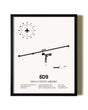 Framed Iosco County Airport wall art poster in black frame