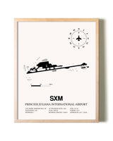 Princess Juliana International Airport framed wall art in white frame