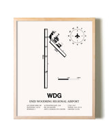 Enid Woodring Regional Airport framed wall art in white frame