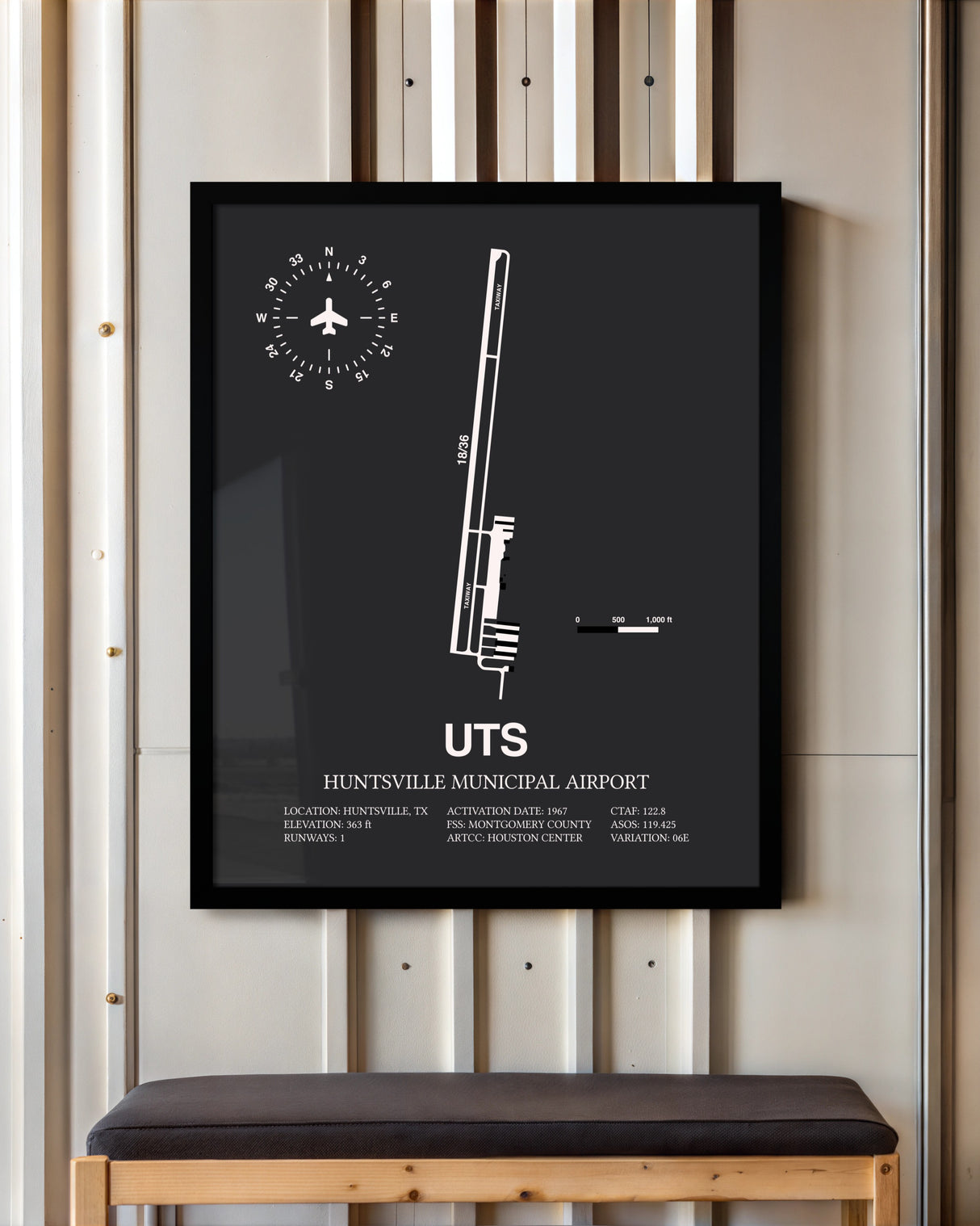 Frame color options for Huntsville Municipal Airport Wall Art