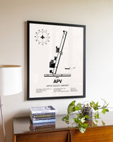 Apple Valley Airport aviation wall décor in black wood frame