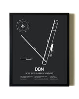 Unframed W H 'Bud' Barron Airport map print poster
