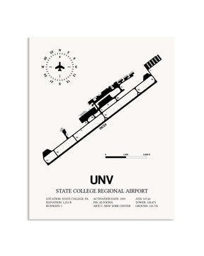 Gray State College Regional Airport framed poster displayed in an airplane hangar