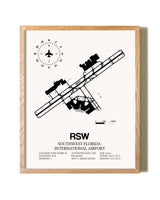 Southwest Florida International Airport framed print in natural wood frame