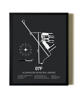 Unframed Gladewater Municipal Airport map print poster
