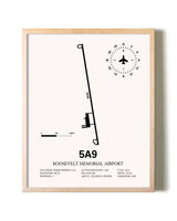 Roosevelt Memorial Airport framed wall art in white frame