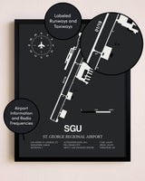 St. George Regional Airport poster size comparison chart