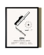 Framed Ephrata Municipal Airport wall art poster in black frame
