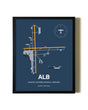 Framed Albany International Airport wall art poster in black frame