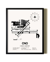 Framed Chino Airport wall art poster in black frame