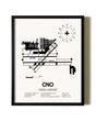 Framed Chino Airport wall art poster in black frame