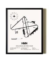 Framed Holloman Air Force Base wall art poster in black frame