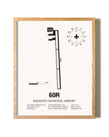 Navasota Municipal Airport framed print in natural wood frame