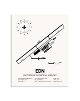Gray Enterprise Municipal Airport framed poster displayed in an airplane hangar