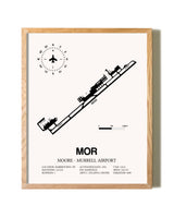 Moore-Murrell Airport framed print in natural wood frame